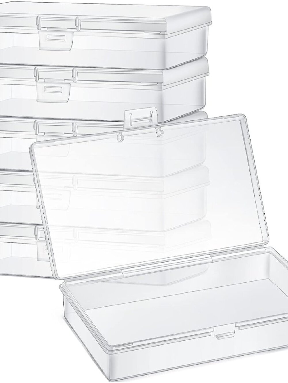 6 Pieces Small Clear Plastic Storage Box, 5.2 x 3 x 1.2 Inch
